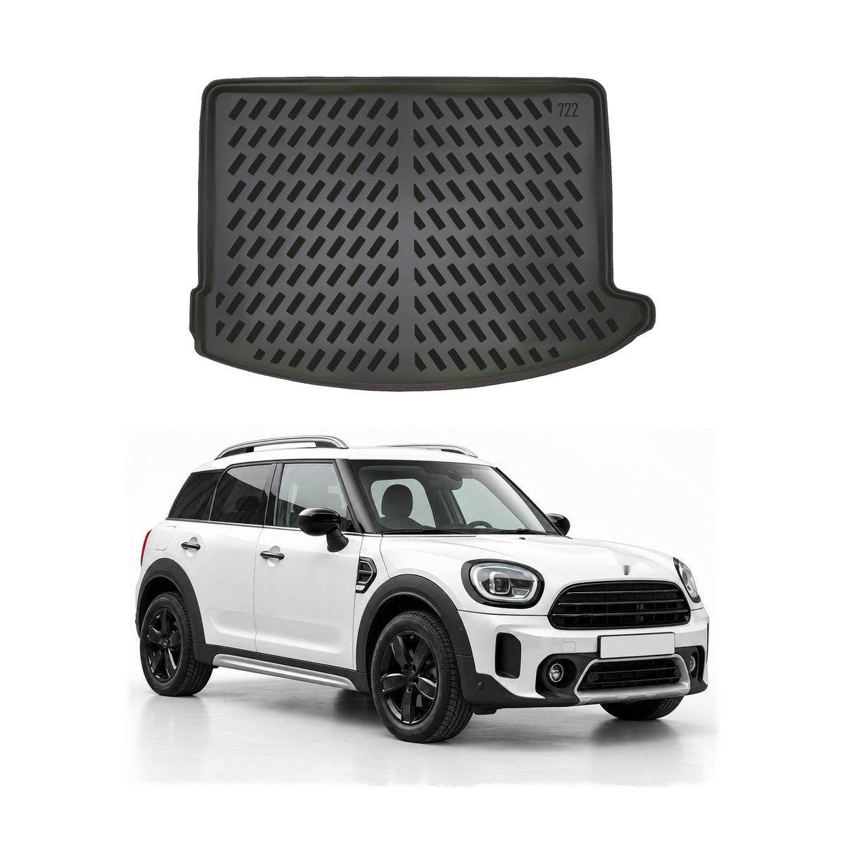 Tapis de coffre pour MINI Countryman 2017-2023 Noir 3D en Caoutchouc TPE