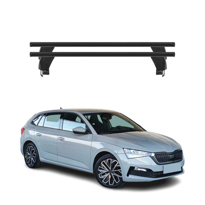 Menabo Barres de toit Transversales pour Skoda Scala 2019-2025 Alu Noir 2x ABE