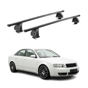 Barres de toit transversales acier pour Audi A4 B6 Limo 2001-2004 TÜV Noir 2Pcs