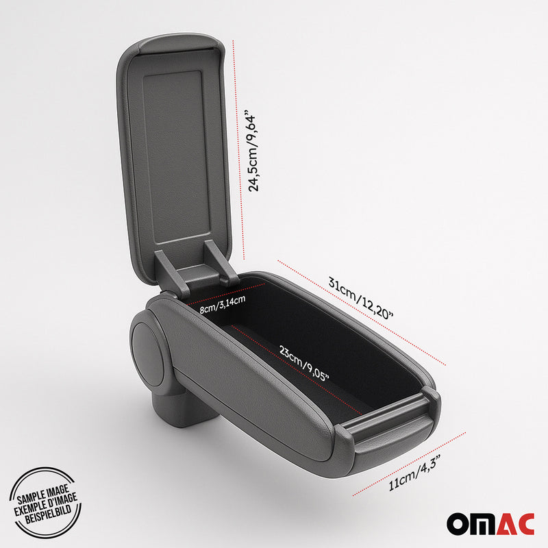 Accoudoir pour Ford Focus Facelift 2014-2018 Vinyl Abs Gris