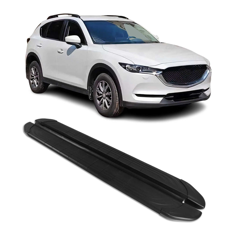 Marchepieds Latéraux pédale pour Mazda CX-5 2018-2024 2Pcs Aluminium Noir