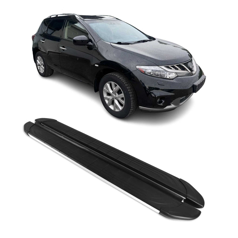 Marchepieds Latéraux pour Nissan Murano 2008-2014 Aluminium Gris Noir 2Pcs