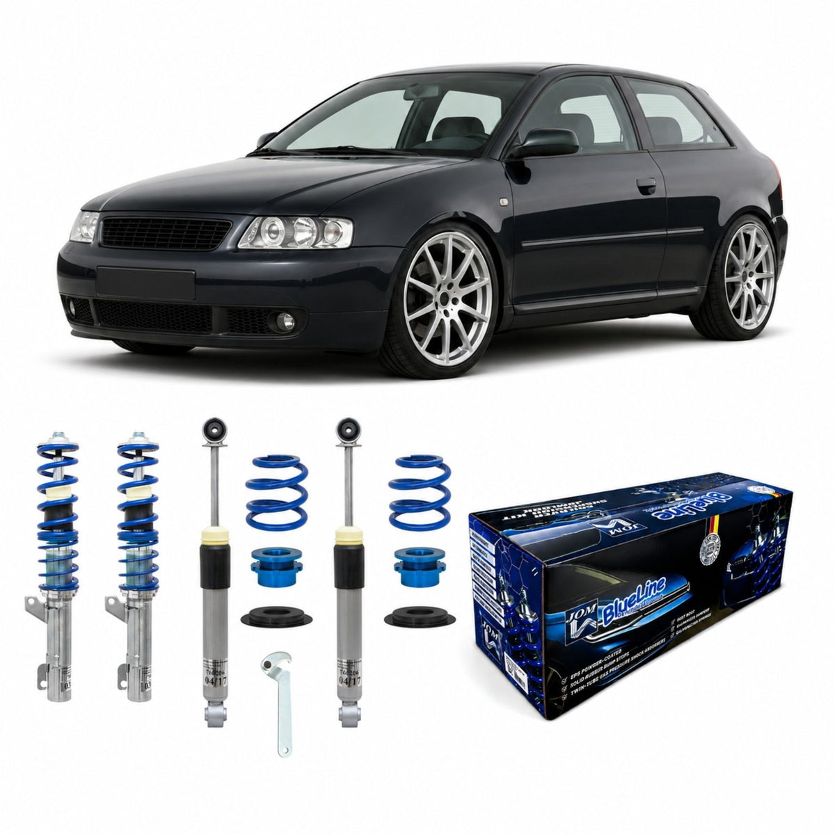 JOM BlueLine Combinés Filetés pour Audi A3 Quattro 8L 1.9TDi 3.2 V6 1996-2002