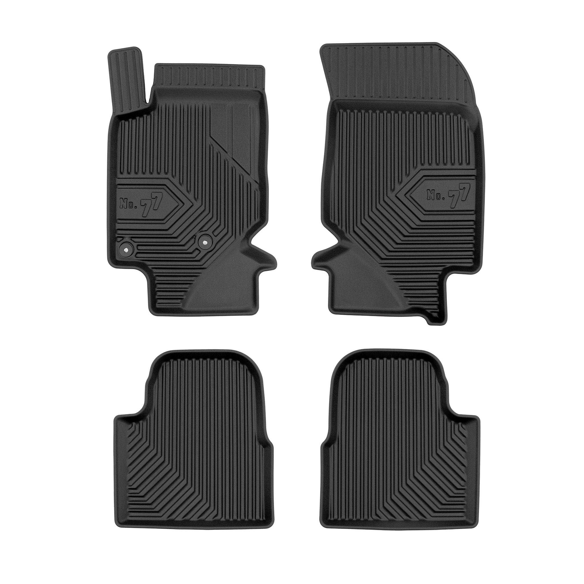 Tapis de Sol de Voiture pour Peugeot 2008 II 2019-2023 Pre-FL TPE Noir 4Pcs