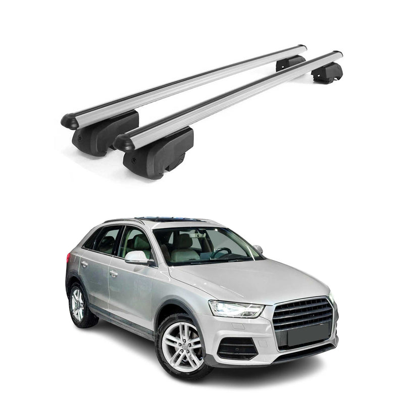 Barres de toit transversales pour Audi Q3 8U 2011-2018 Alu Gris 2x