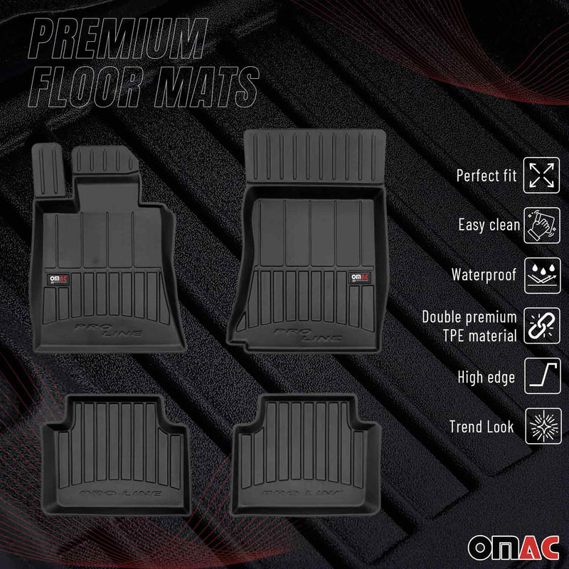 OMAC Tapis de sol caoutchouc pour Alfa Romeo Giulia 2015-2024 RWD Noir Premium