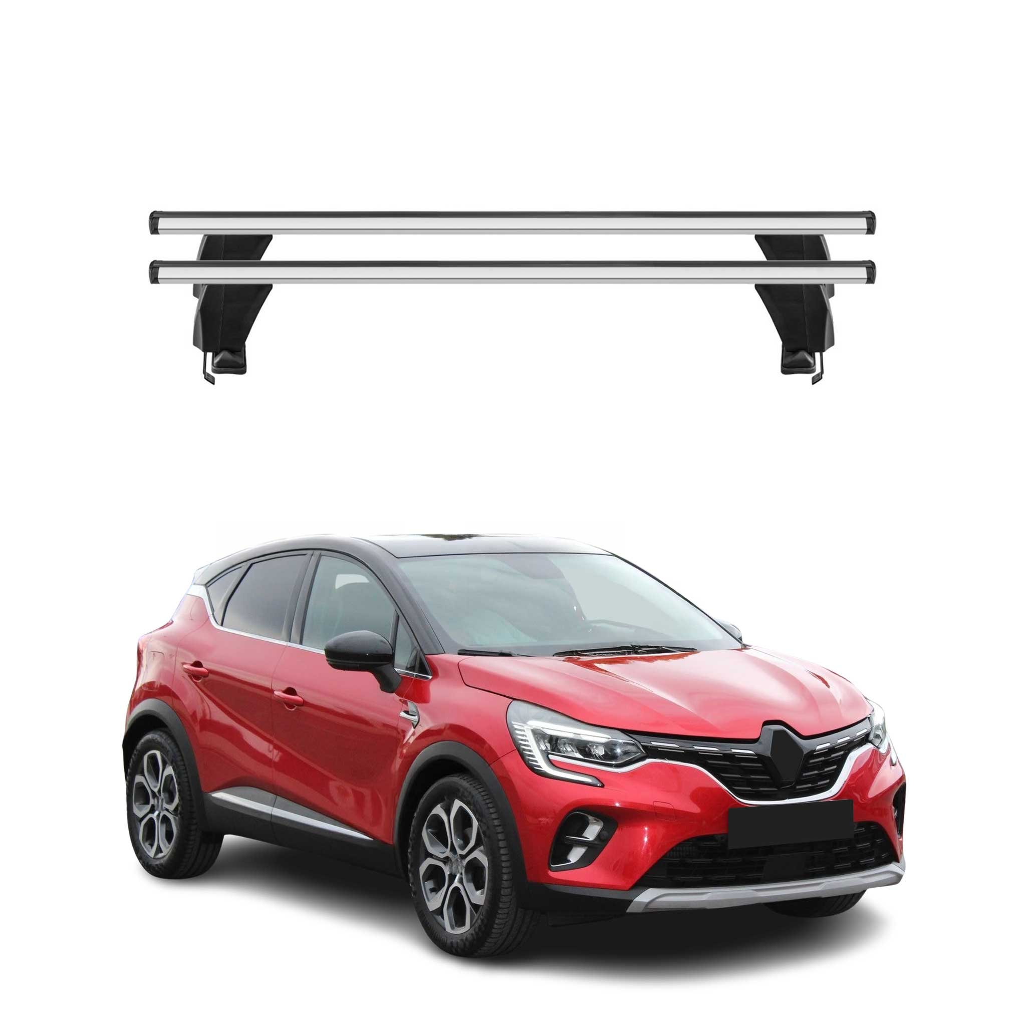 Menabo Barres de toit Transversales pour Renault Captur II 2019-2025 Alu Gris