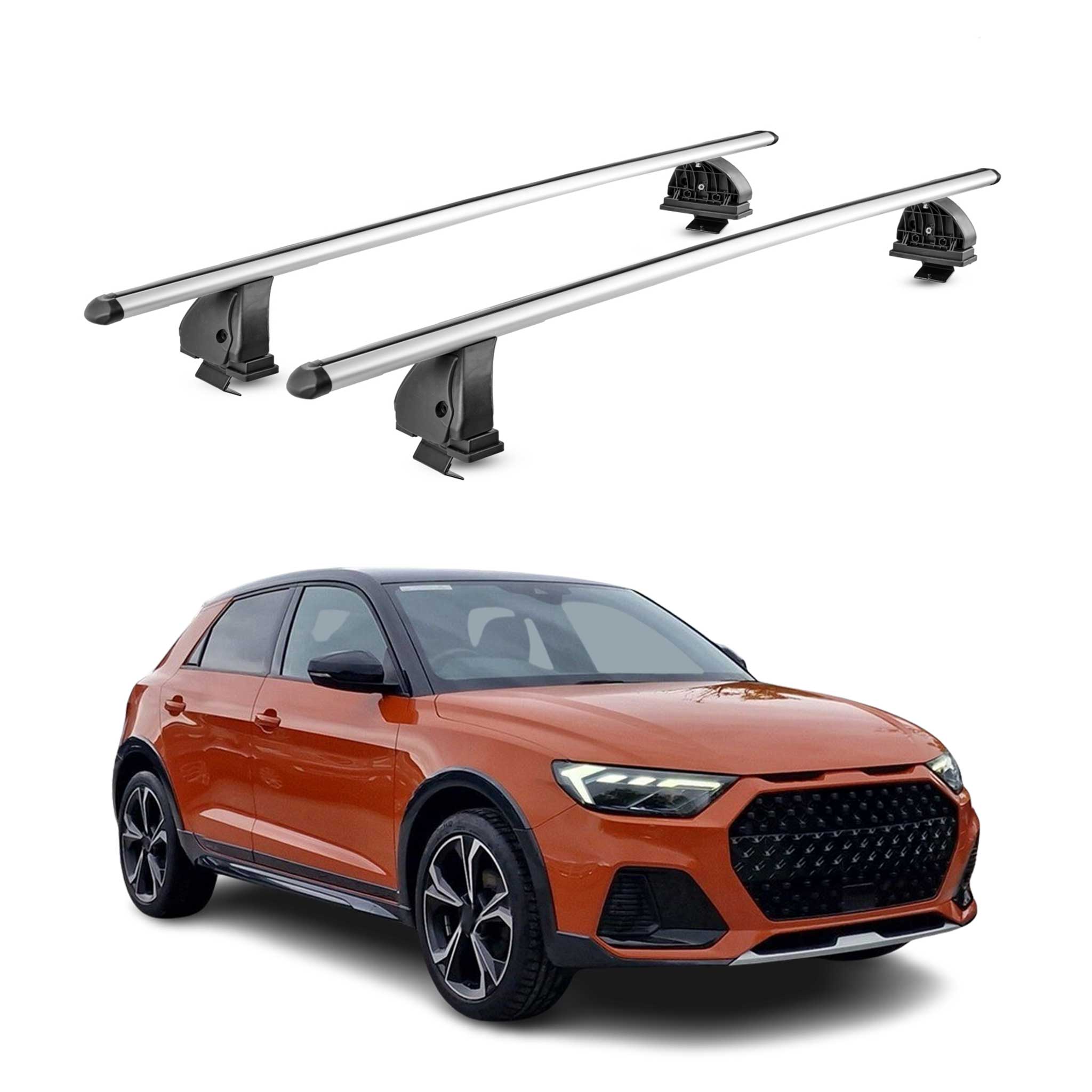 Barres de toit transversales Alu pour Audi A1 GB Sportback 2019-2026 TÜV Gris 2x