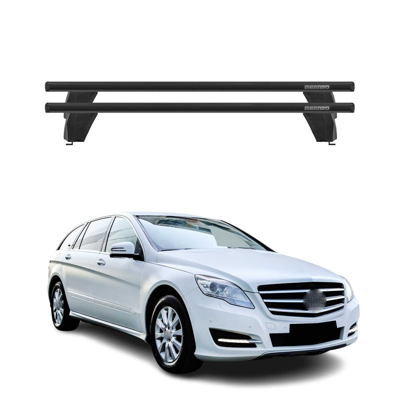Menabo Barres de toit Transversales pour Mercedes R W251 2005-2013 Alu Noir ABE
