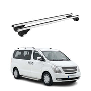 Barres de toit Transversales pour Hyundai H-1 Starex II 2007-2021 TÜV Alu Gris