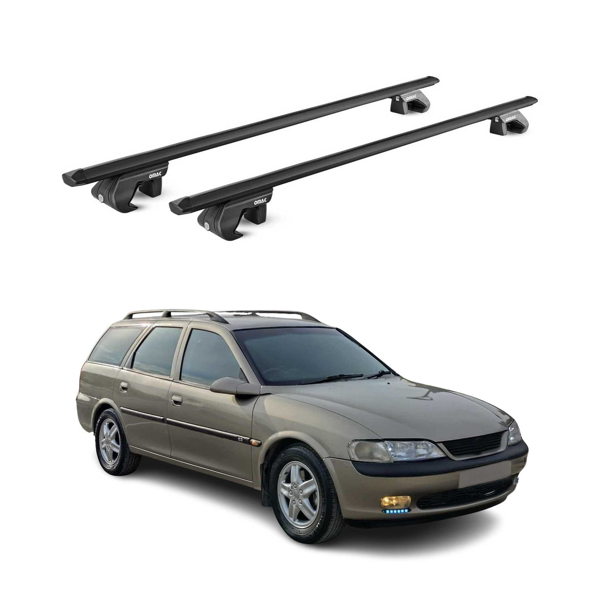 Barres de toit transversales pour Opel Vectra B Break 1996-2003 Noir 2x ABE