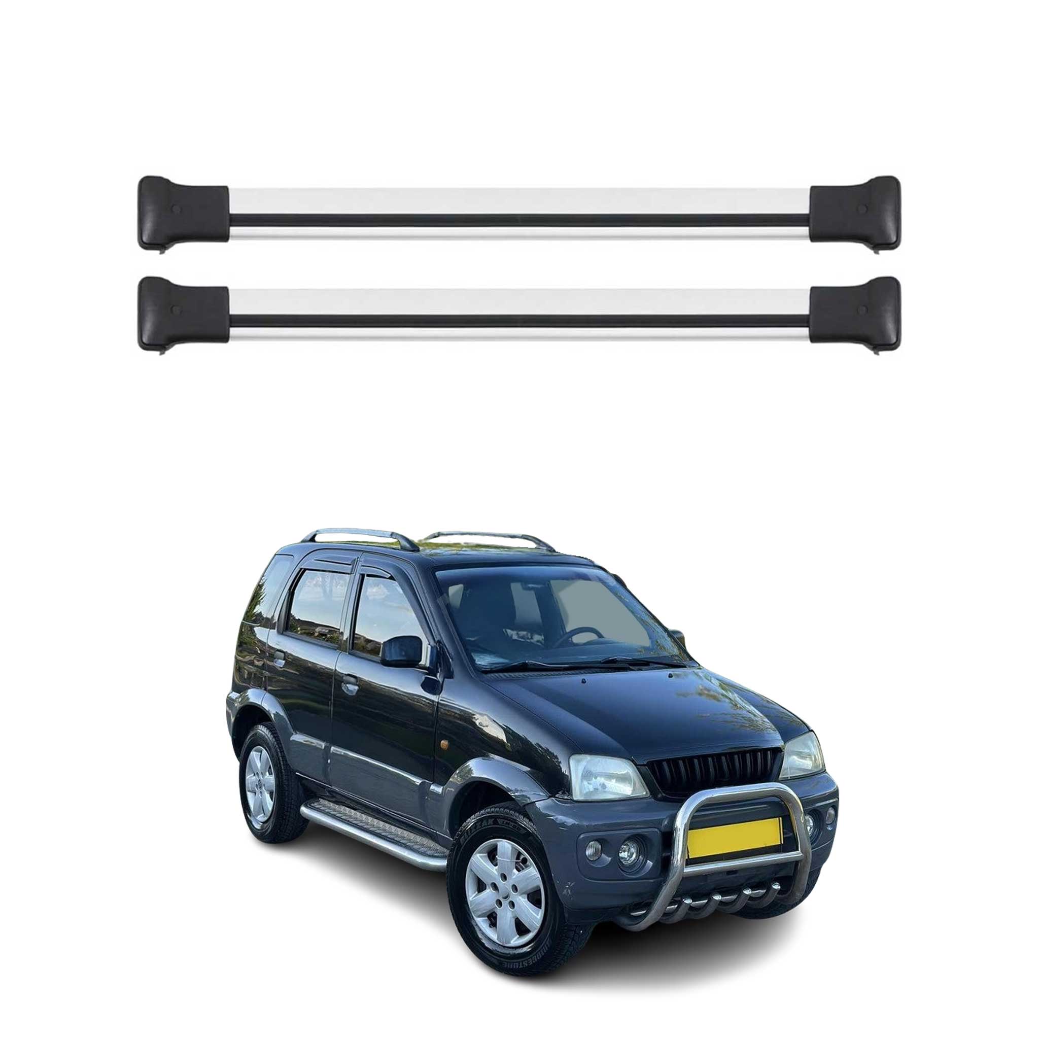 Barres de toit transversales pour Daihatsu Terios 1998-2005 Aluminium Gris
