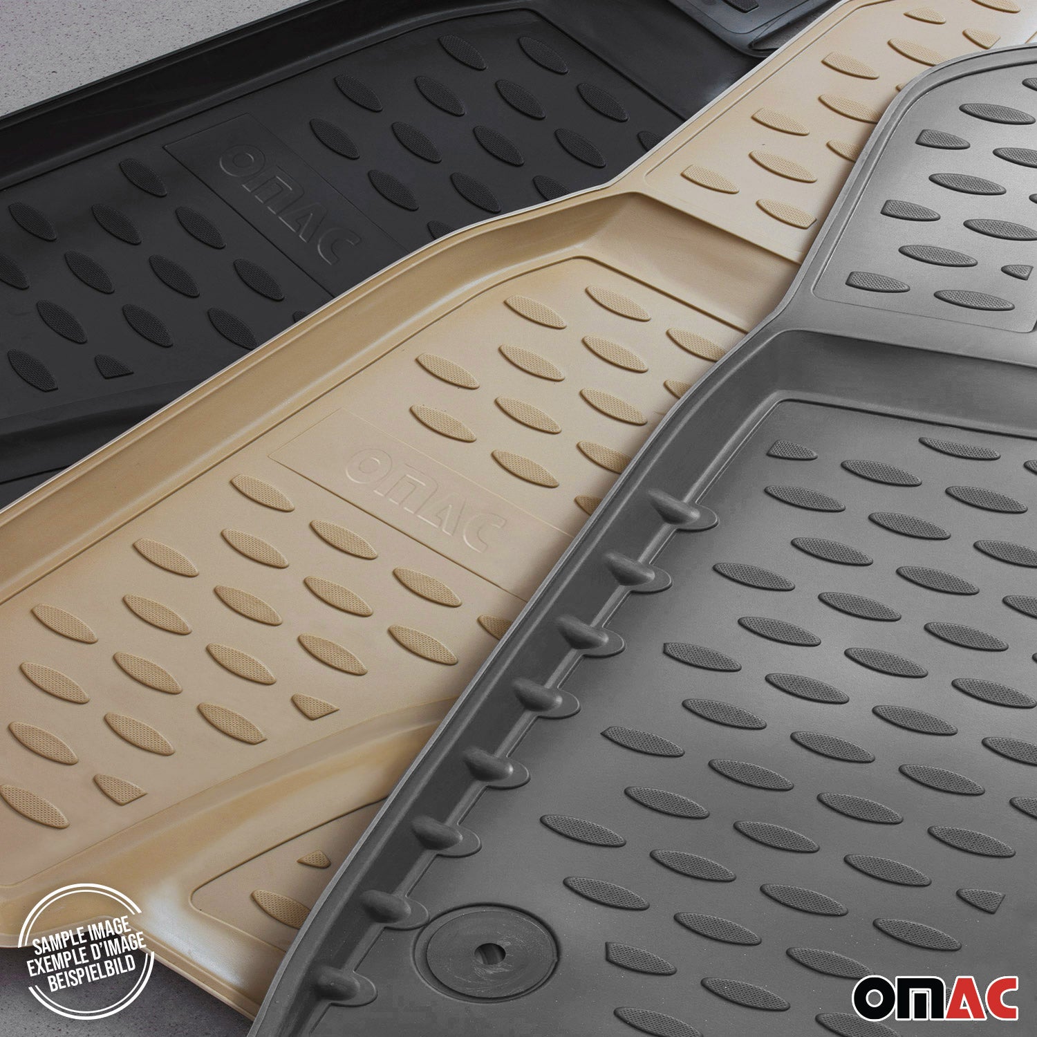 Tapis de sol pour Seat Toledo 1998-2004 en caoutchouc TPE 3D Beige 4Pcs
