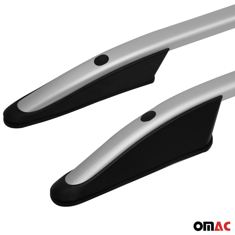 Barres de toit longitudinales pour Fiat Fullback 2015-2021 Aluminium Gris