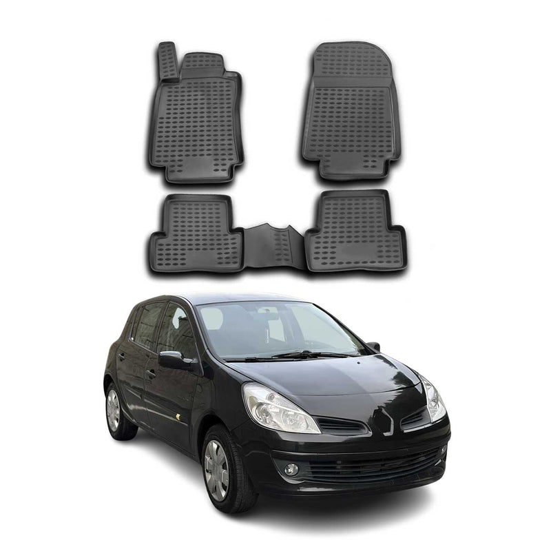Tapis de Sol pour Renault Clio 3 2005-2012 Caoutchouc TPE Noir