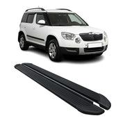 Marchepieds Latéraux pédale pour Skoda Yeti 2009-2017 en Alu Noir 2Pcs