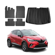 Kit Tapis de sol et coffre pour Renault Captur 2019-2026 Noir TPE