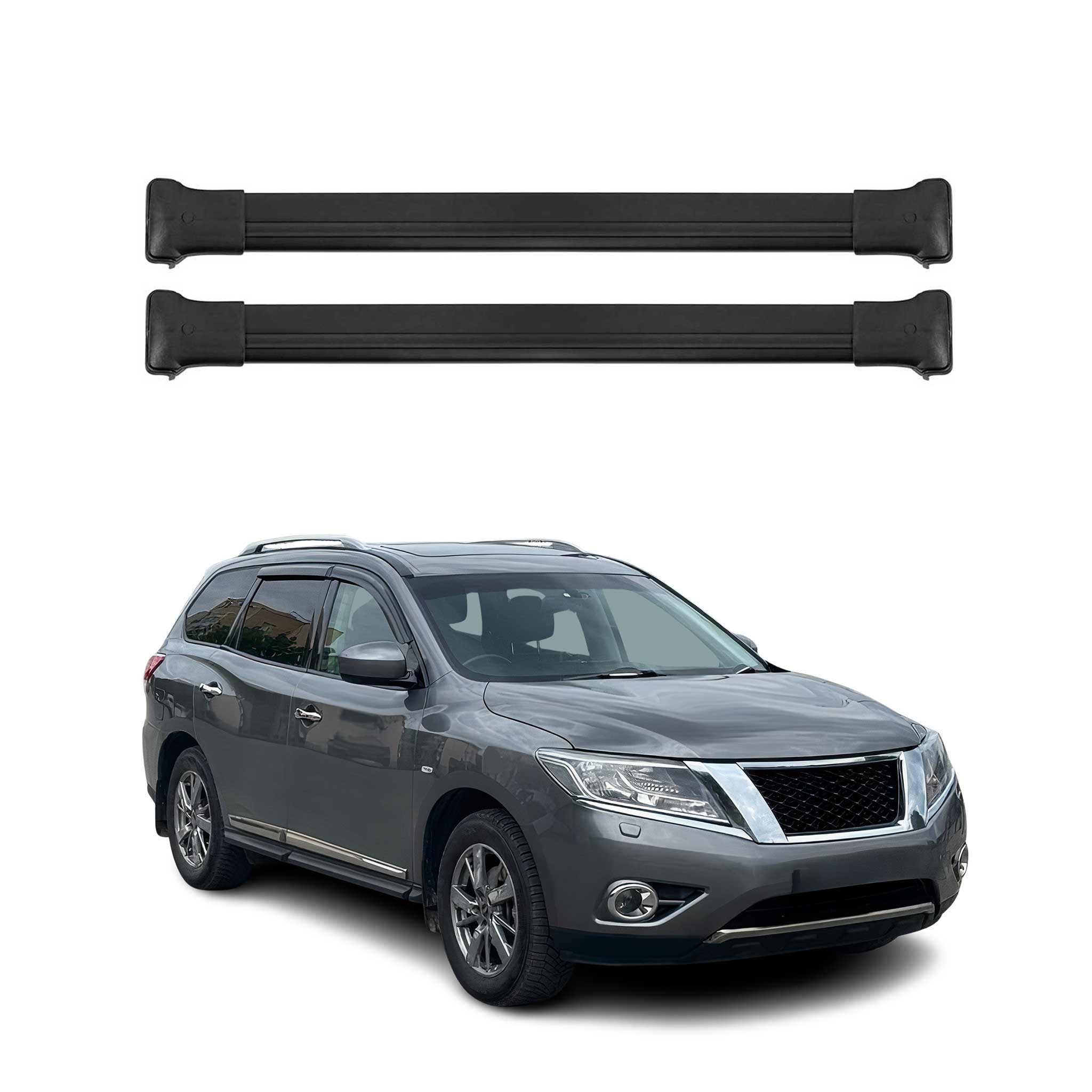 Barres de toit transversales pour Nissan Pathfinder 2013-2021 Aluminium Noir