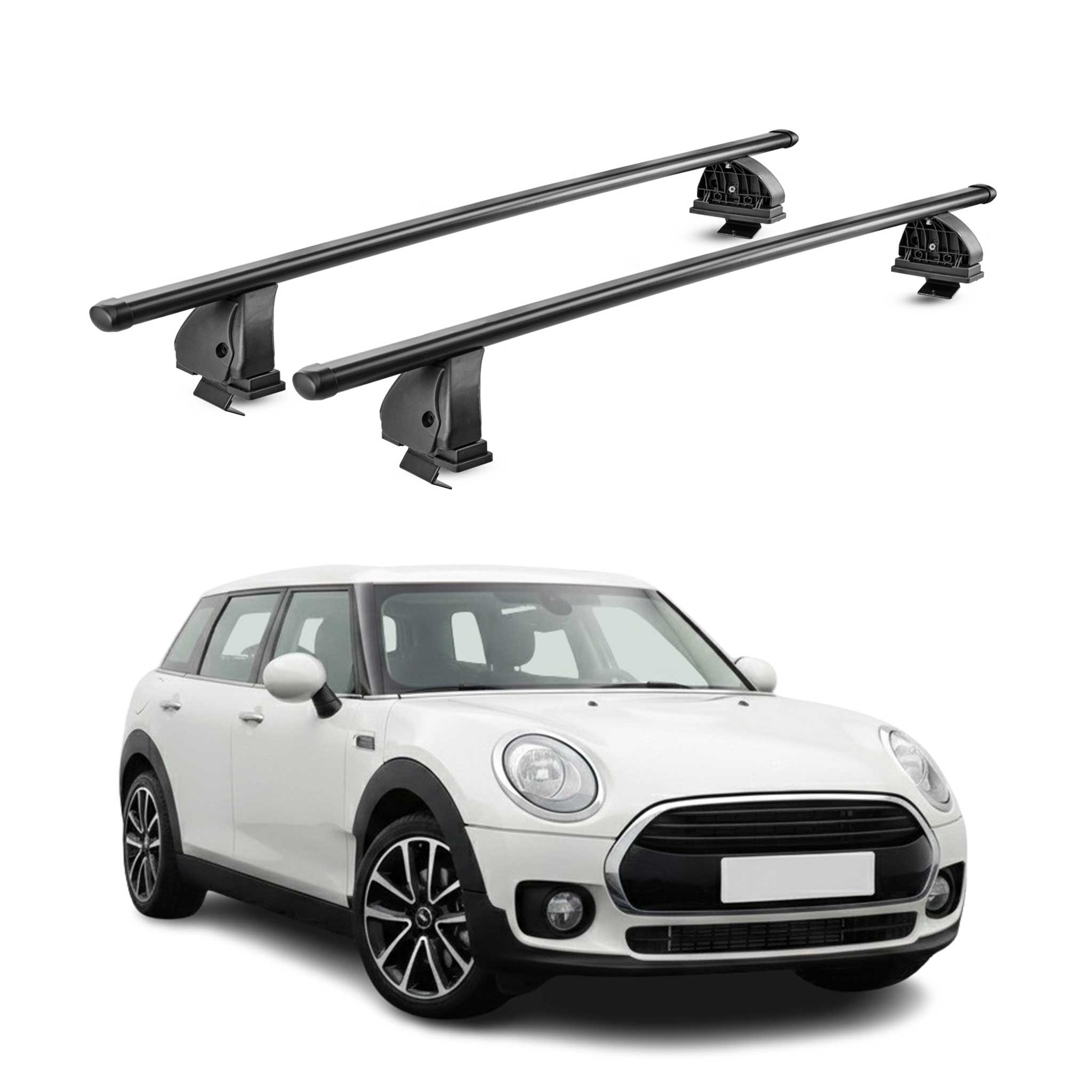 Barres de toit transversales acier pour Mini Clubman II F54 2015-2024 Noir 2Pcs