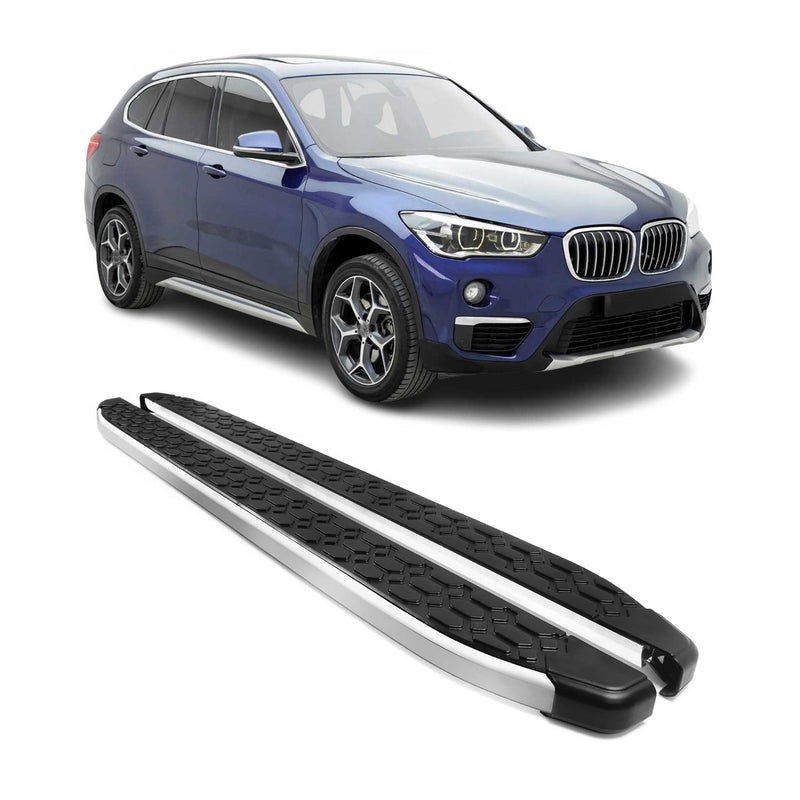 Marchepieds latéraux pédale pour BMW X1 F48 2015-2022 Gris Noir Aluminium 2Pcs