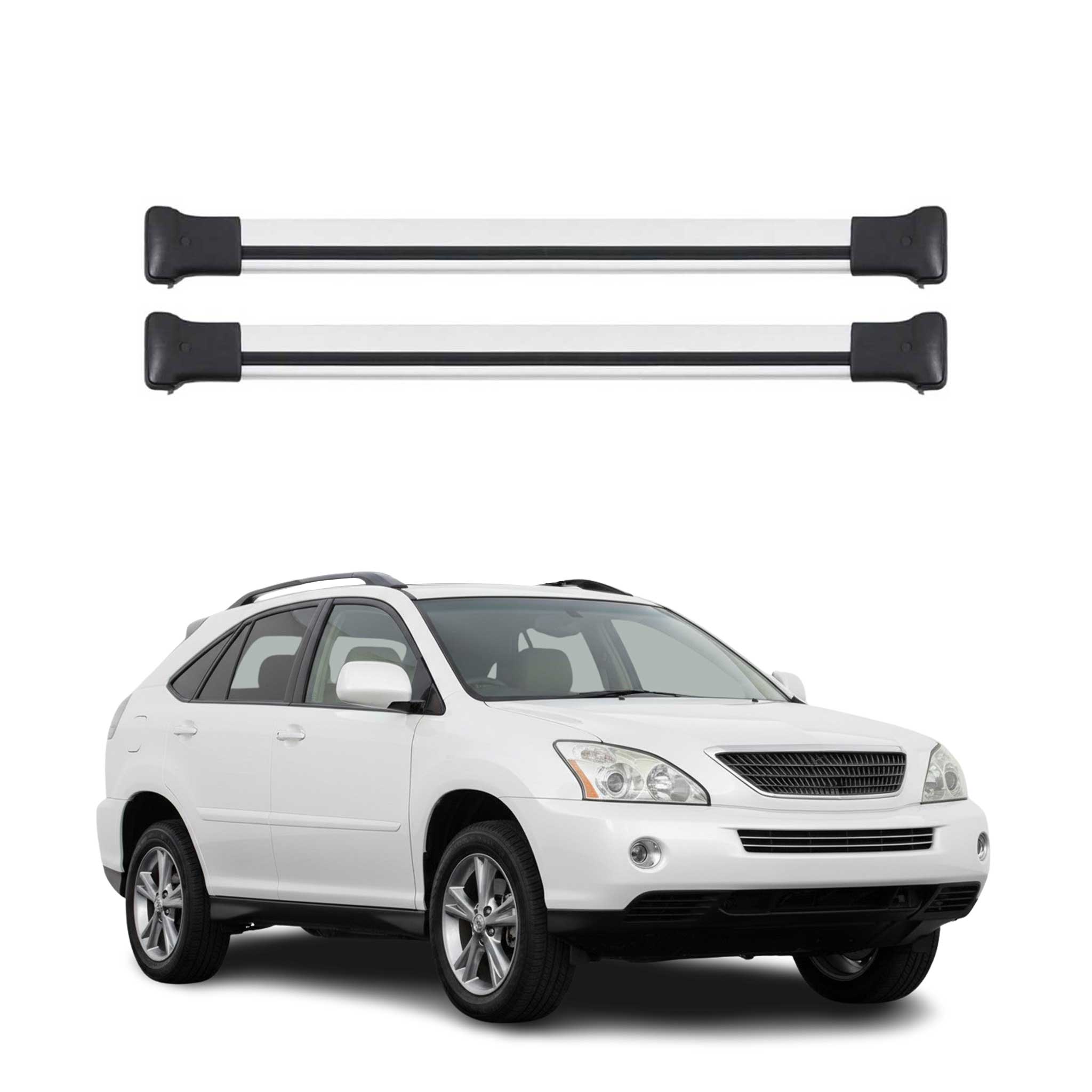 OMAC Barres de toit en aluminium pour Lexus RX mk1 & mk2 2004-2015 Gris 2Pcs TÜV