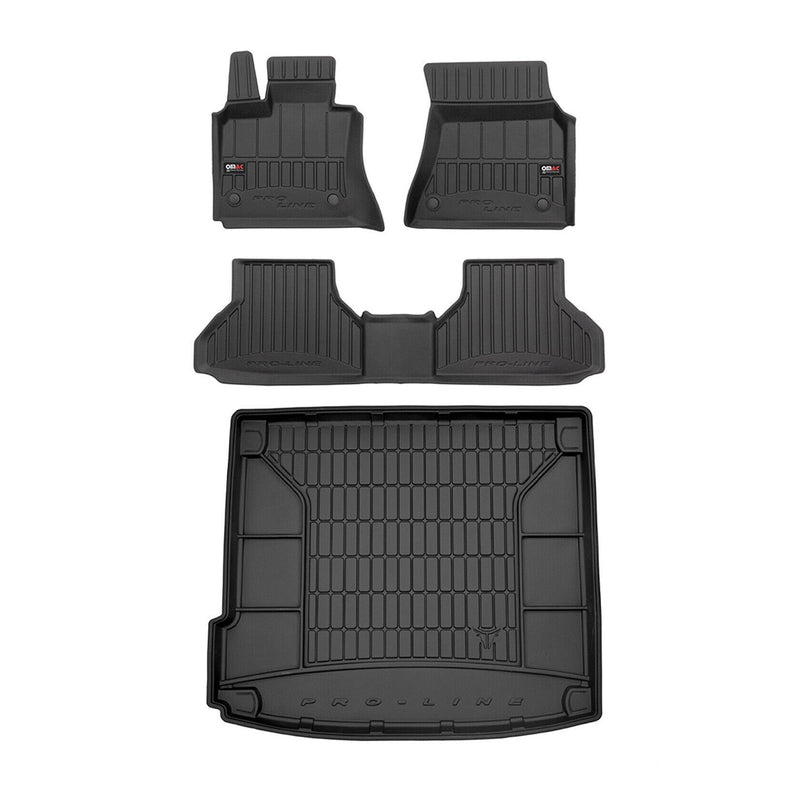 OMAC Kit Tapis de sol et coffre pour BMW X6 E71 E72 2007-2014 Premium Noir