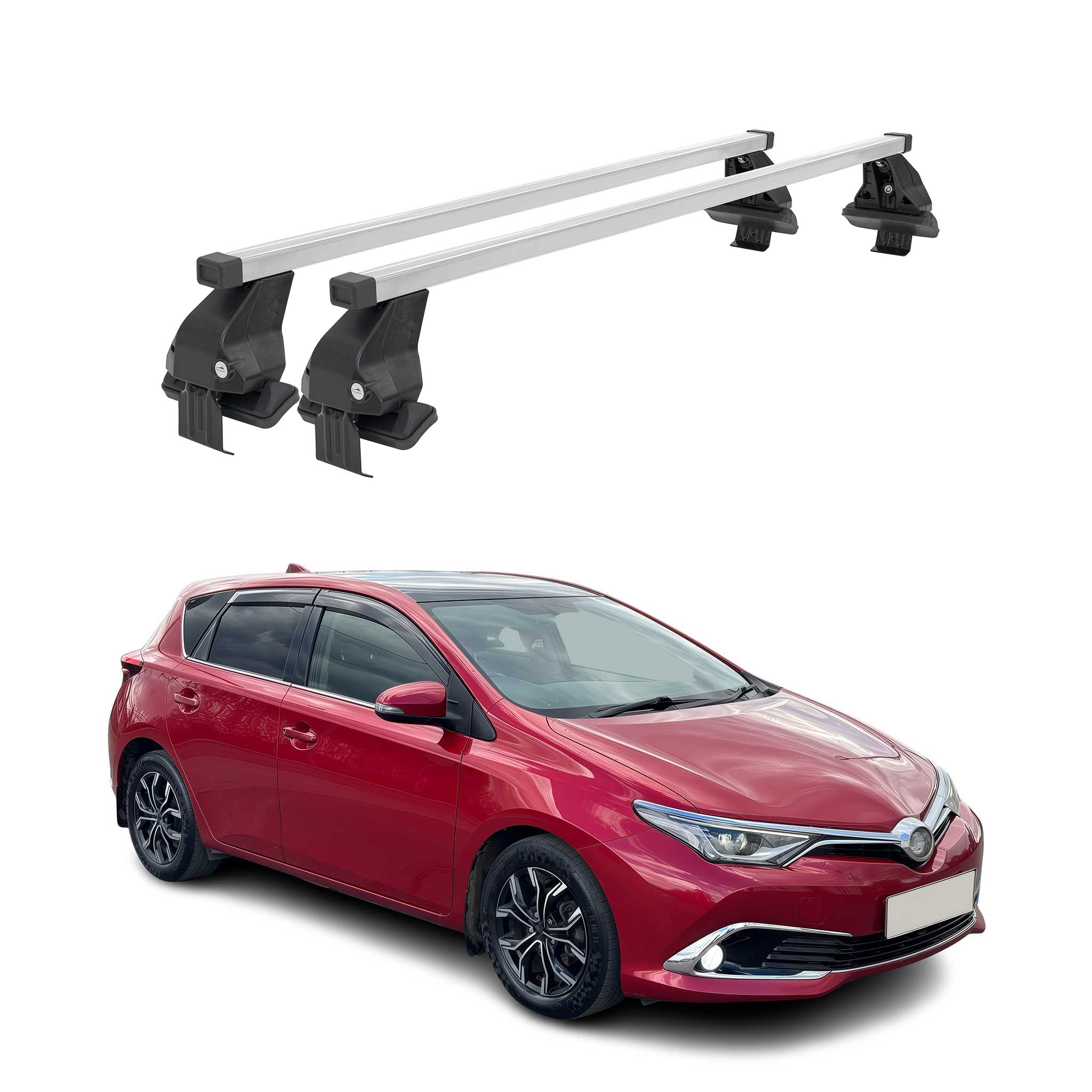 Barres de toit transversales pour Toyota Auris HB 2018-2026 Acier Gris