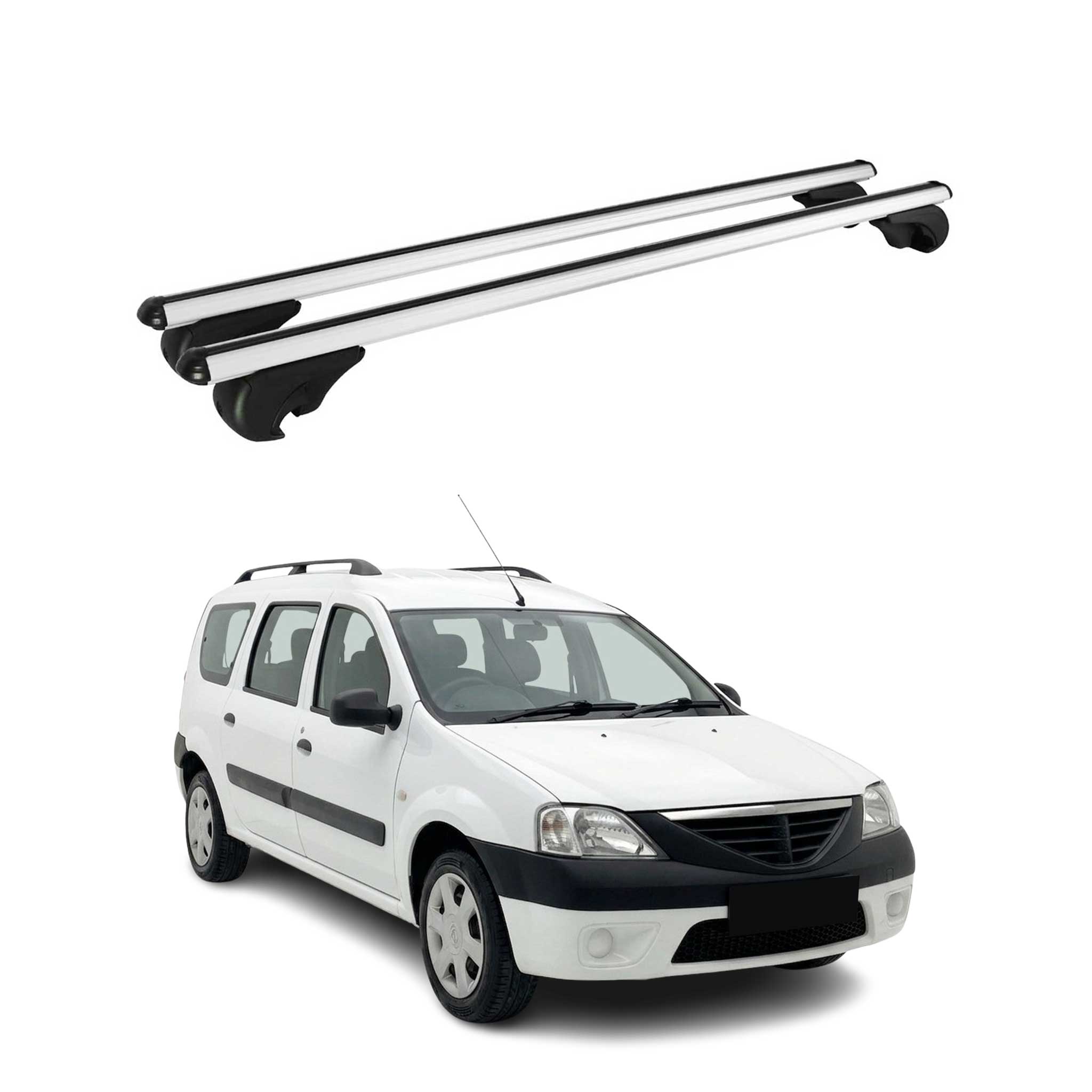 Barres de toit Transversales pour Dacia Logan MCV I 2006-2013 TÜV Alu Gris 2x
