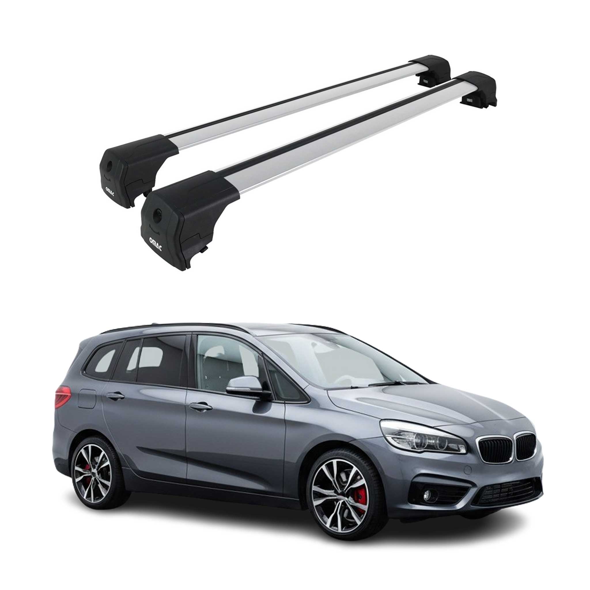 Barres De Toit Transversales pour BMW Serie 2 Gran Tourer F46 2014-2021 Gris 2x