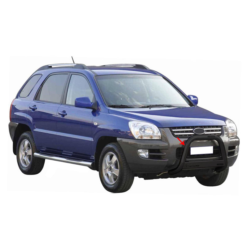 Pare-buffle Avant pour Kia Sportage 2004-2008 63 mm en Acier Noir