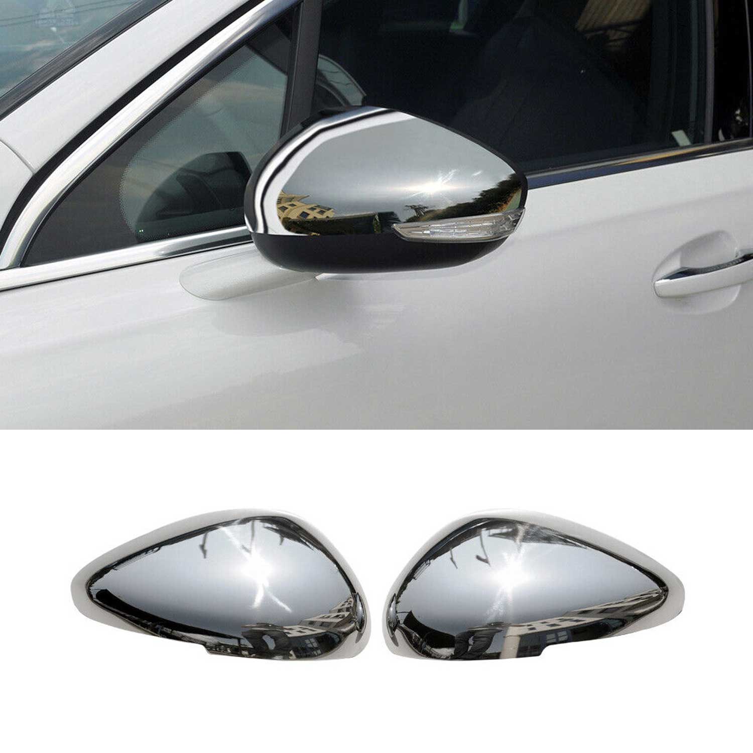 Coques de Rétroviseurs pour Citroen DS5 2011-2019 en Acier Chromé Argent