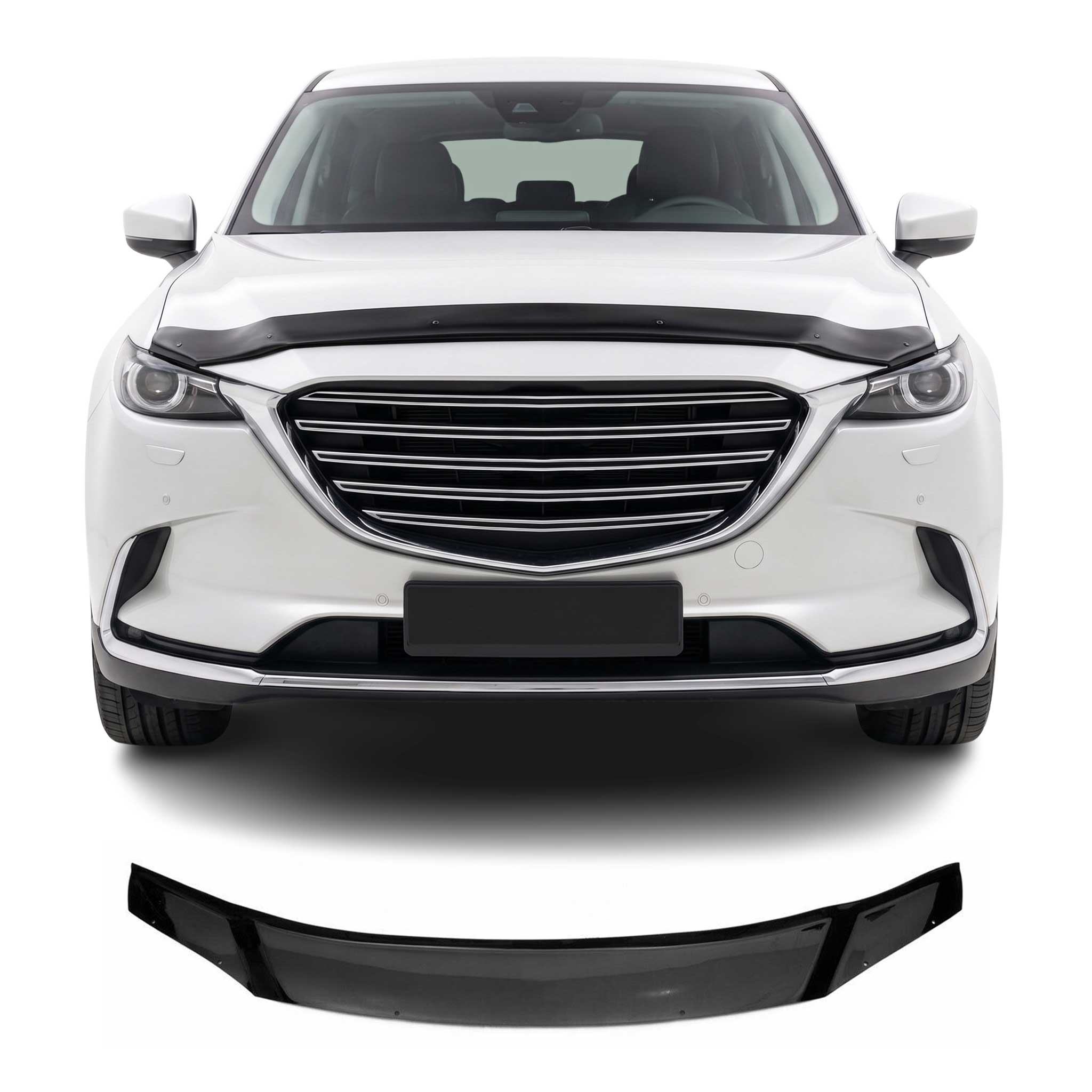 Deflecteurs d'air capot de voiture pour Mazda CX-9 2016-2024 Acrylique Noir