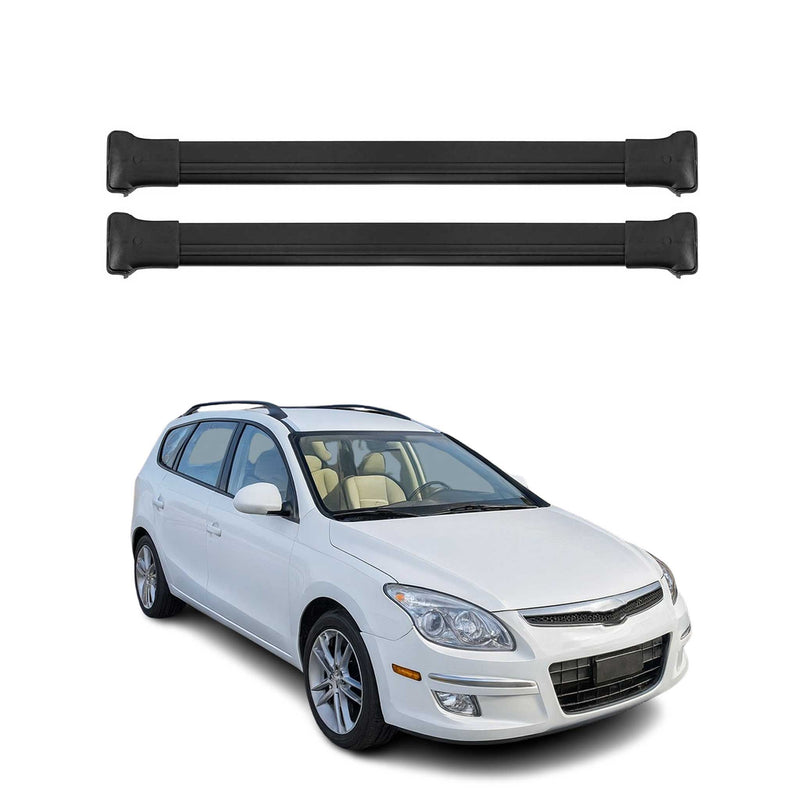 Barres de toit transversales pour Hyundai i30 2007-2012 Aluminium Noir