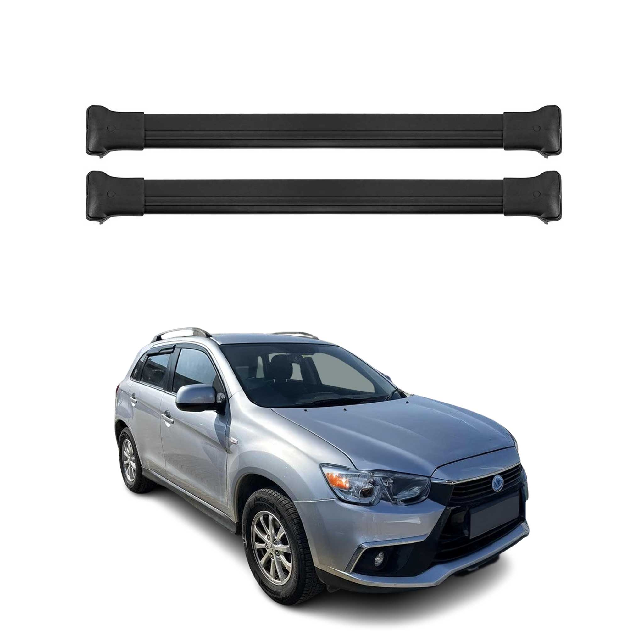 Barres de toit transversales pour Mitsubishi ASX 2010-2021 en Alu noir