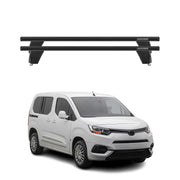 Menabo Barres de toit Transversales pour Toyota Proace City 2019-2026 Alu Noir
