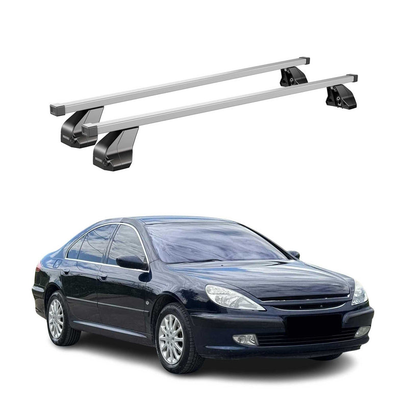 Barres de toit transversales pour Peugeot 607 2000-2005 Acier Gris