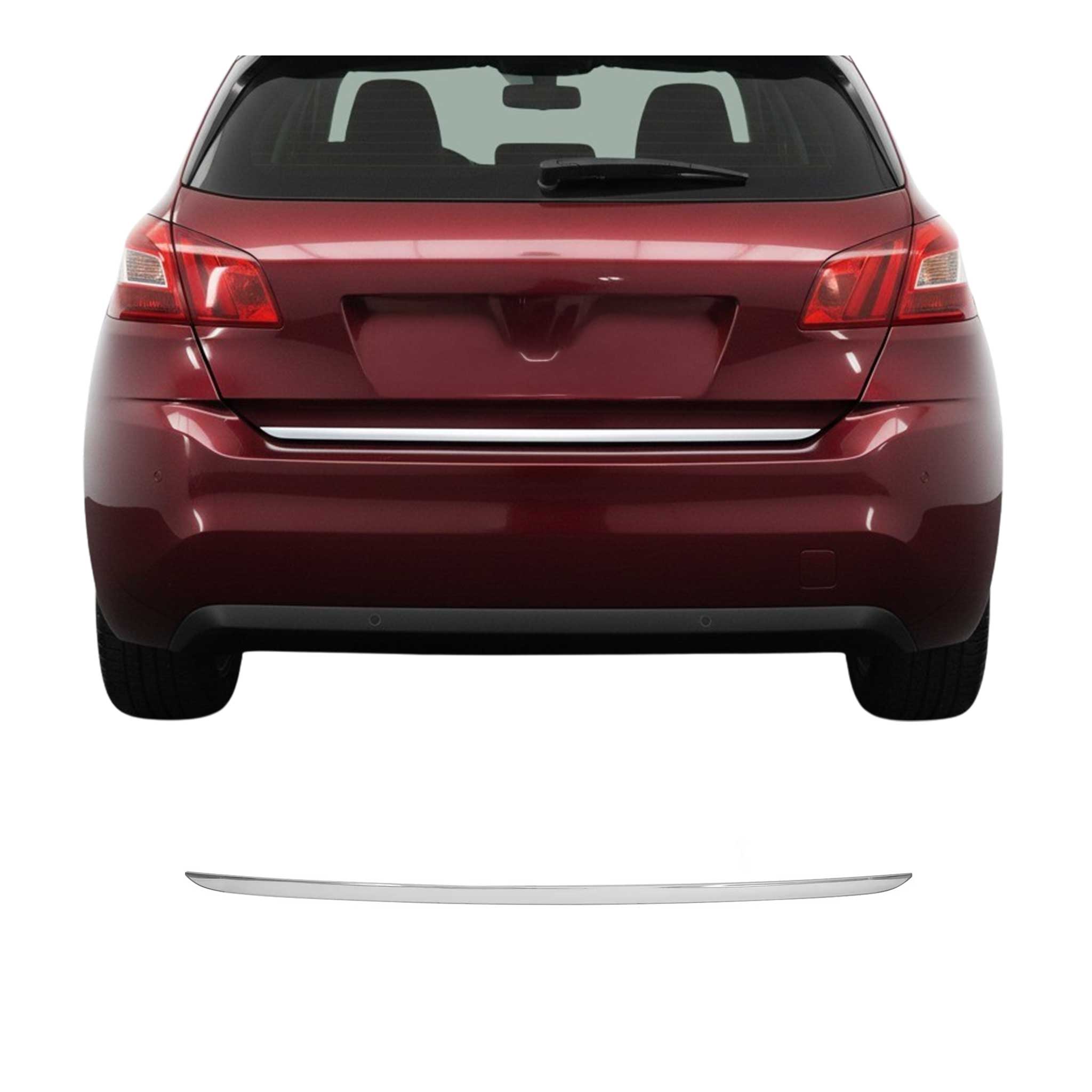 Garniture de Hayon Coffre pour Peugeot 308 2014-2021 acier inoxydable