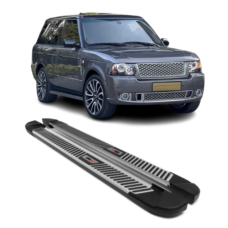 Marchepieds Latéraux pour Range Rover Vogue L322 2002-2012 Aluminium Noir Gris