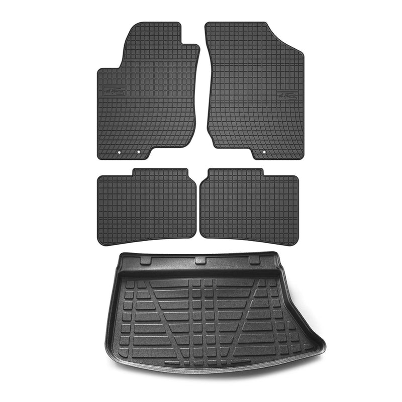 Kit Tapis de sol et coffre pour Hyundai i30 2007-2012 TPE Noir