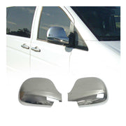 Coques de Rétroviseurs pour Mercedes Viano W639 2003-2010 en Acier Chromé Argent