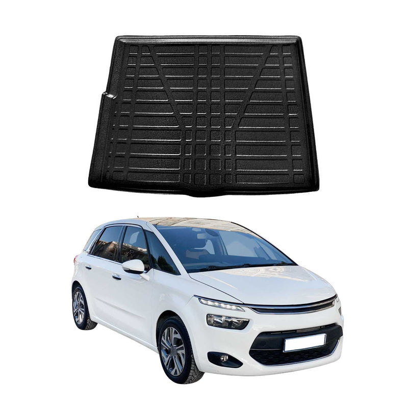 Tapis de Coffre pour Citroen C4 Picasso 2013-2021 en TPE Noir