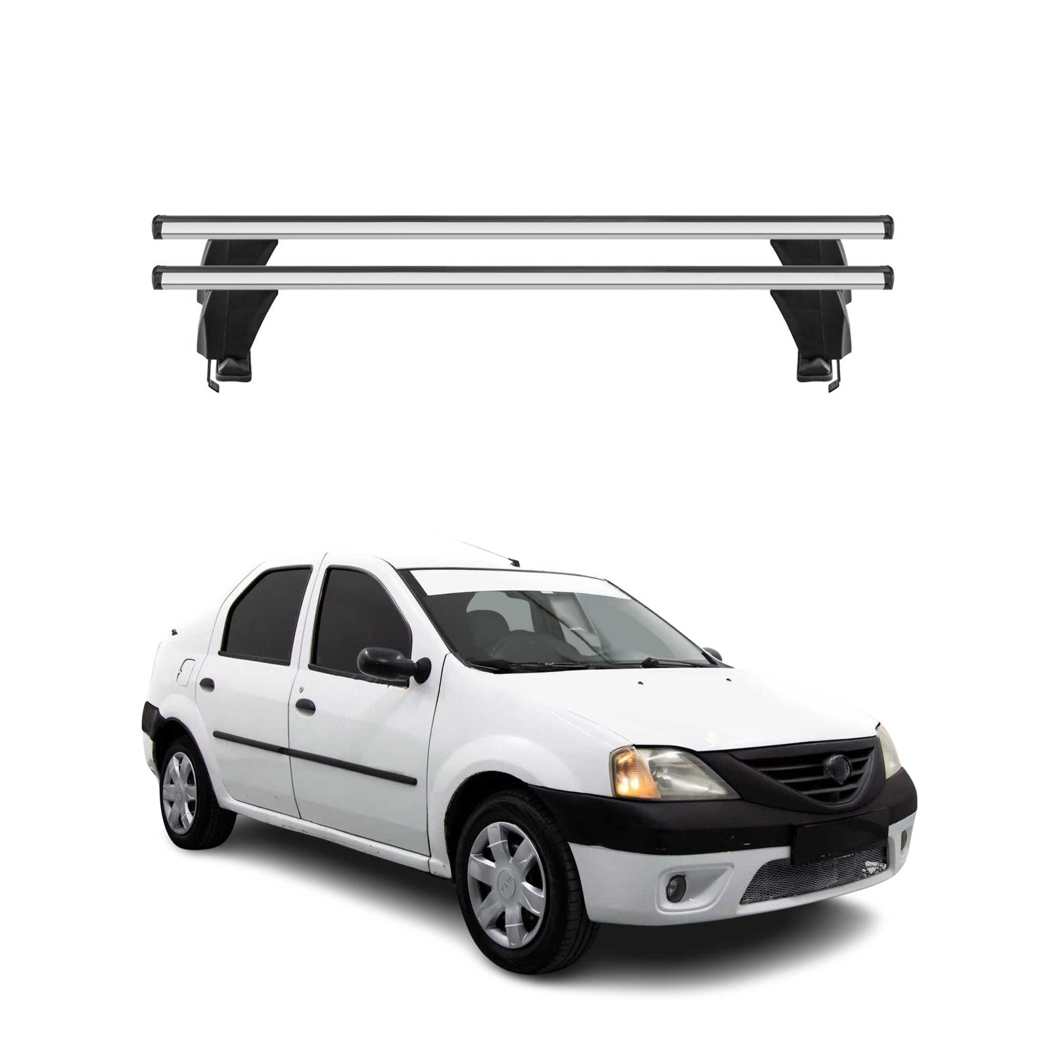 Menabo Barres de toit Transversales pour Dacia Logan 2004-2012 Gris ABE 2x