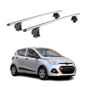 Barres de toit transversales Alu pour Hyundai i10 I 2007-2013 TÜV 75 kg Gris 2x