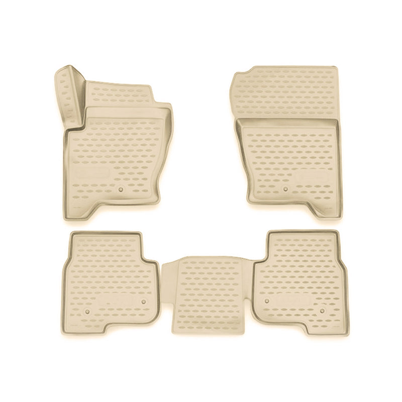 Tapis de sol pour Land Rover Discovery 2014-2017 en caoutchouc TPE 3D Beige 4Pcs