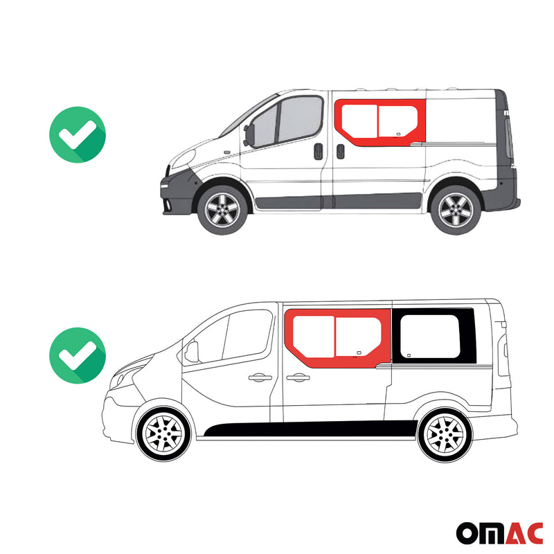 Vitre de Porte pour Nissan Primastar 2001-2014 L1 L2 Avant Gauche coulissante