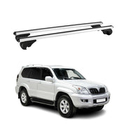 Barres de toit Transversales pour Toyota Land Cruiser J12 2002-2009 Alu Argent