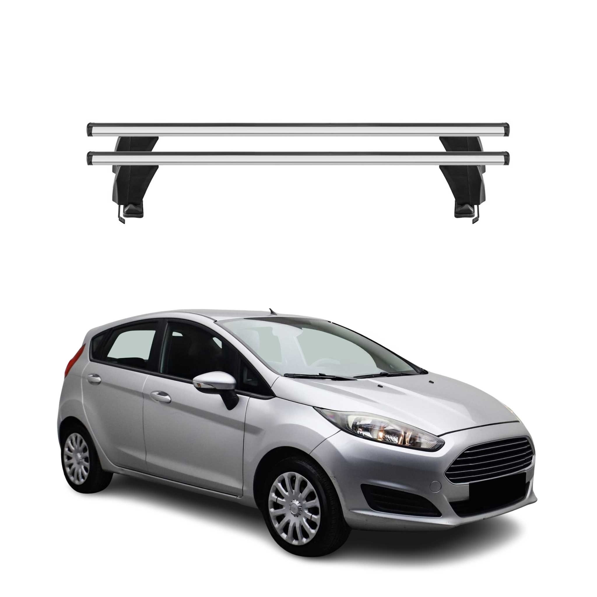 Menabo Barres de toit Transversales pour Ford Fiesta VI 2013-2017 Gris ABE 2x