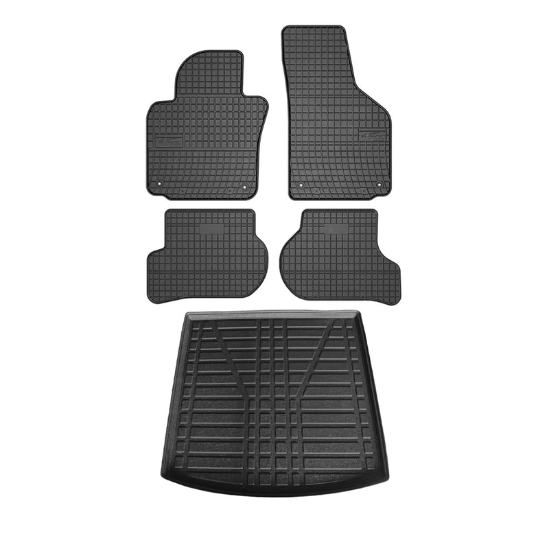 Kit Tapis de sol et coffre pour VW Golf MKV Variant 2003-2009 TPE Noir