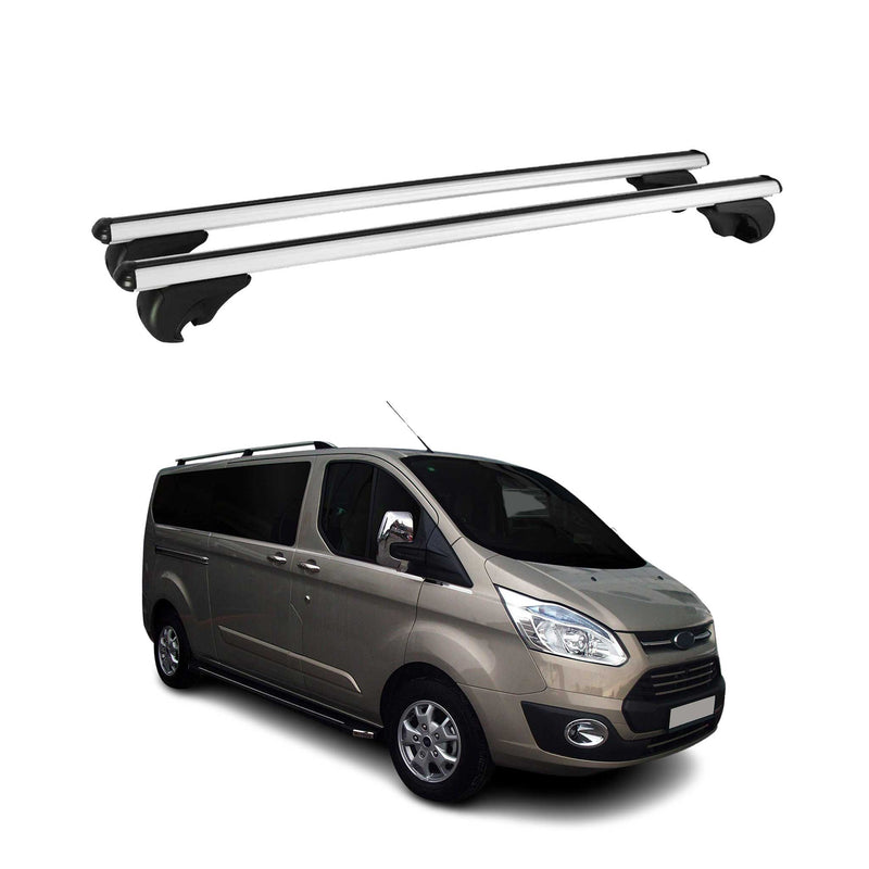 Barres de toit Transversales pour Ford Transit Custom 2013-2022 Aluminium Argent