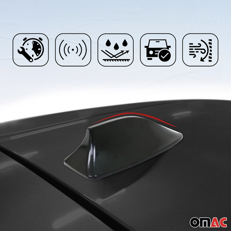 Antenne de toit Universelle Aileron Requin pour voiture Radio AM/FM Noir